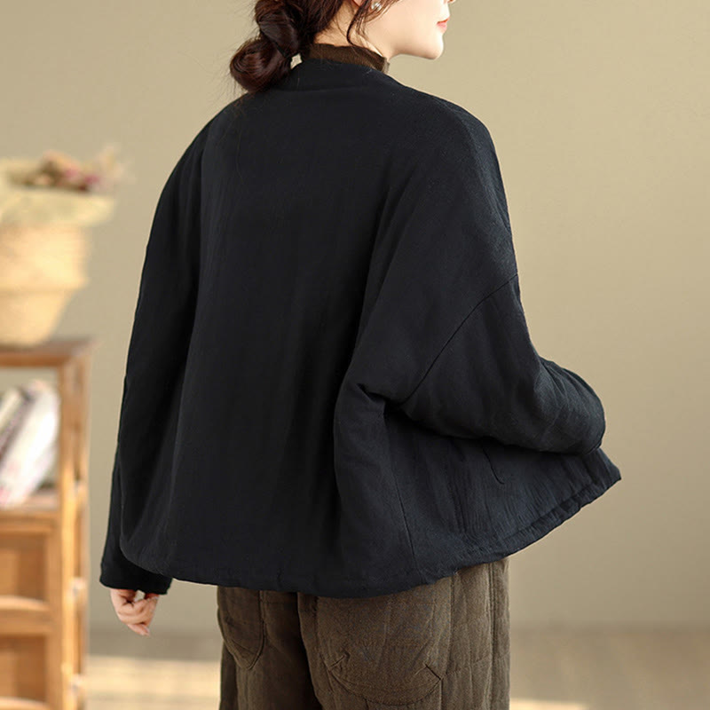 Giacca termica invernale da donna in cotone a maniche lunghe Buddha Stones con tasche - image 3
