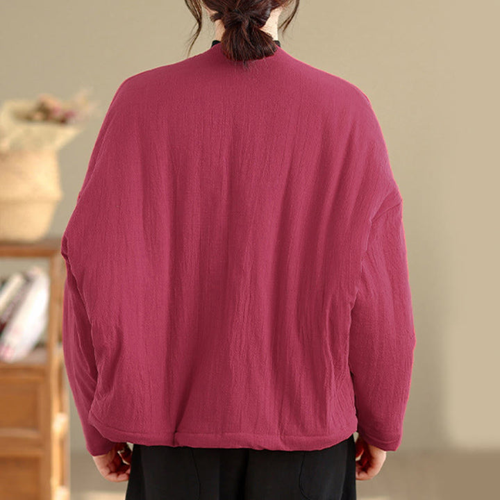 Giacca termica invernale da donna in cotone a maniche lunghe Buddha Stones con tasche - image 11