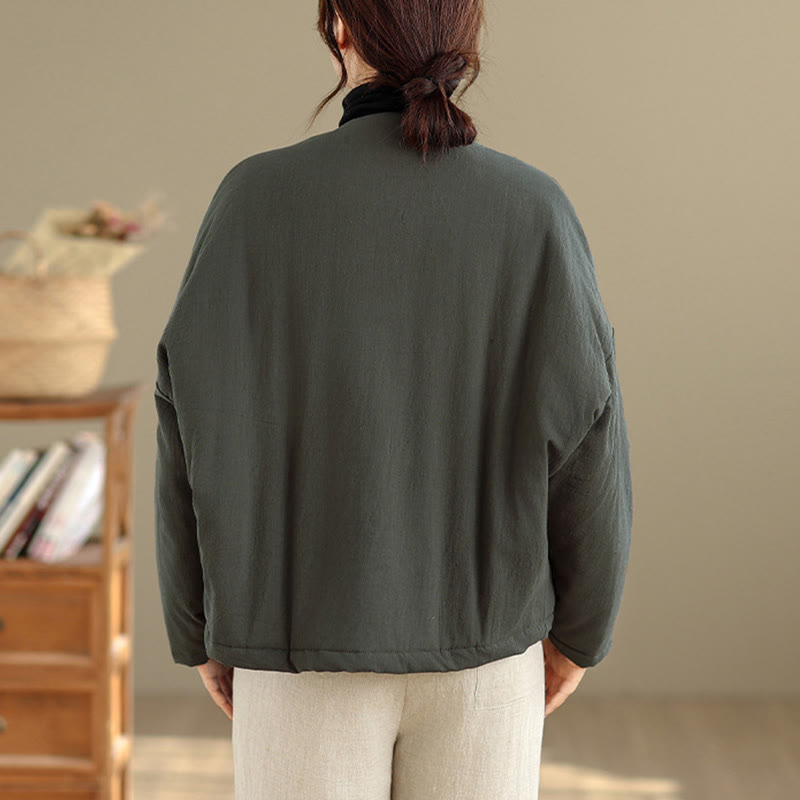 Giacca termica invernale da donna in cotone a maniche lunghe Buddha Stones con tasche - image 17