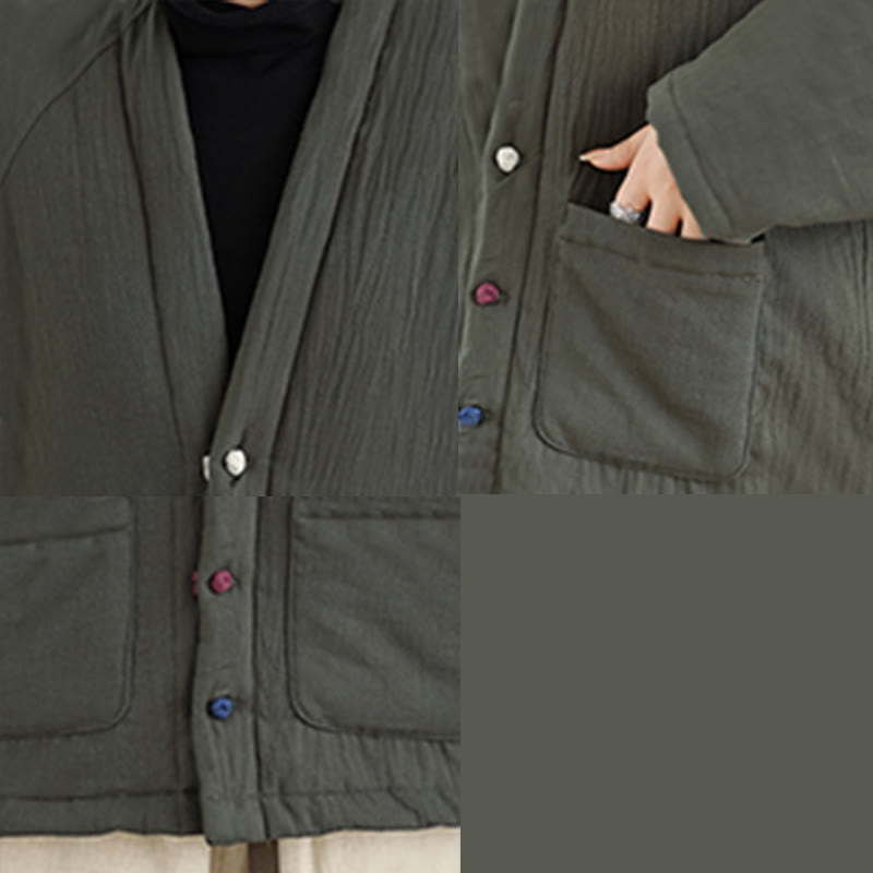 Giacca termica invernale da donna in cotone a maniche lunghe Buddha Stones con tasche - image 24