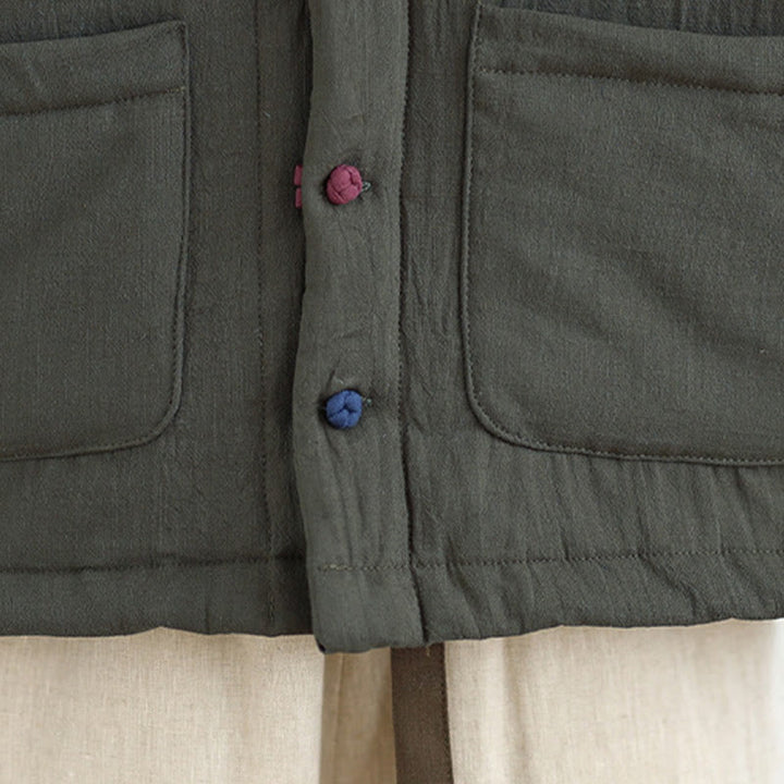 Giacca termica invernale da donna in cotone a maniche lunghe Buddha Stones con tasche - image 23