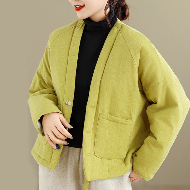 Giacca termica invernale da donna in cotone a maniche lunghe Buddha Stones con tasche - image 28