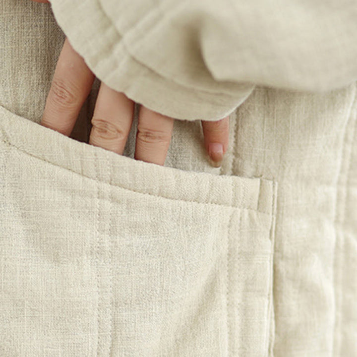 Giacca termica invernale da donna in cotone a maniche lunghe Buddha Stones con tasche - image 11