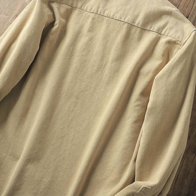 Giacca da uomo in velluto a coste con risvolto Buddha Stones , tinta unita, a maniche lunghe, in cotone spesso con tasche - image 11