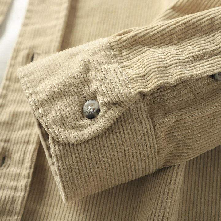 Giacca da uomo in velluto a coste con risvolto Buddha Stones , tinta unita, a maniche lunghe, in cotone spesso con tasche - image 22