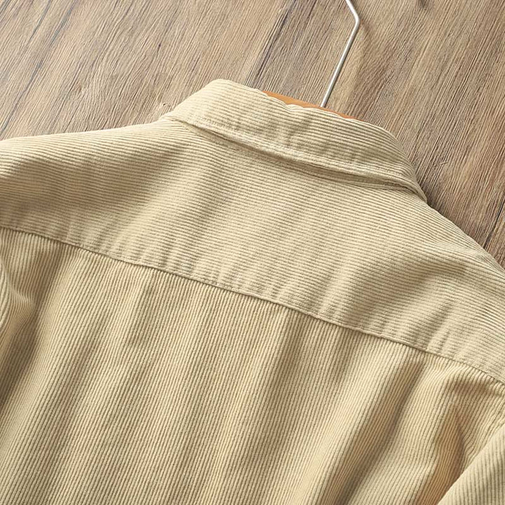 Giacca da uomo in velluto a coste con risvolto Buddha Stones , tinta unita, a maniche lunghe, in cotone spesso con tasche - image 9