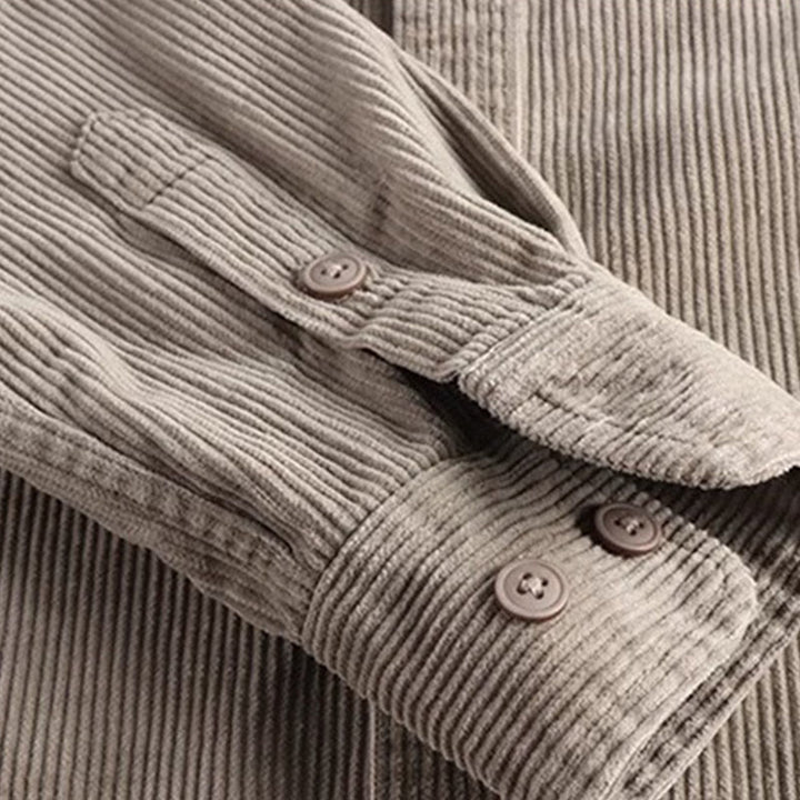 Giacca da uomo monopetto con maniche lunghe e tasche, tinta unita, con bottoni, in tessuto spesso Buddha Stones - image 4