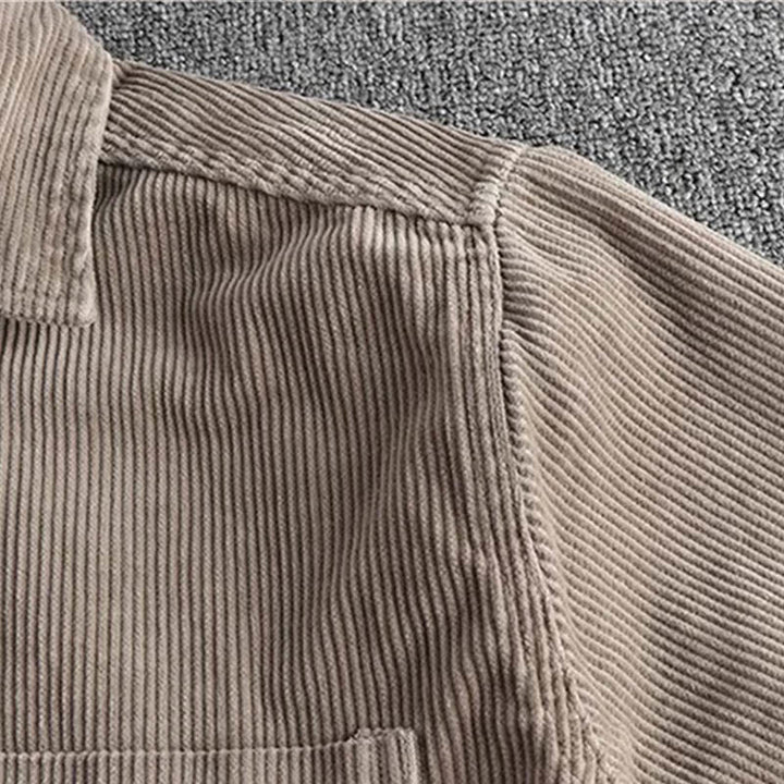 Giacca da uomo monopetto con maniche lunghe e tasche, tinta unita, con bottoni, in tessuto spesso Buddha Stones - image 2