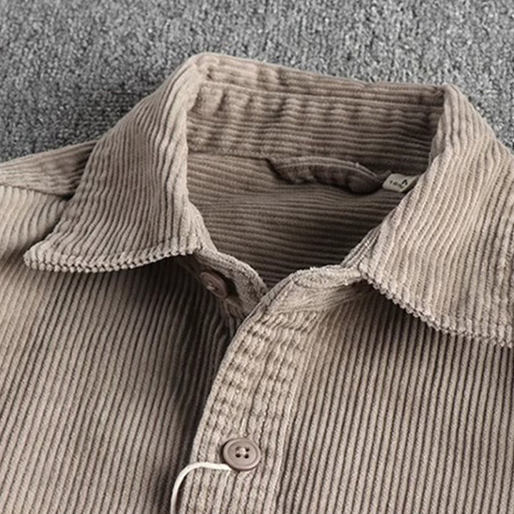 Giacca da uomo monopetto con maniche lunghe e tasche, tinta unita, con bottoni, in tessuto spesso Buddha Stones - image 1