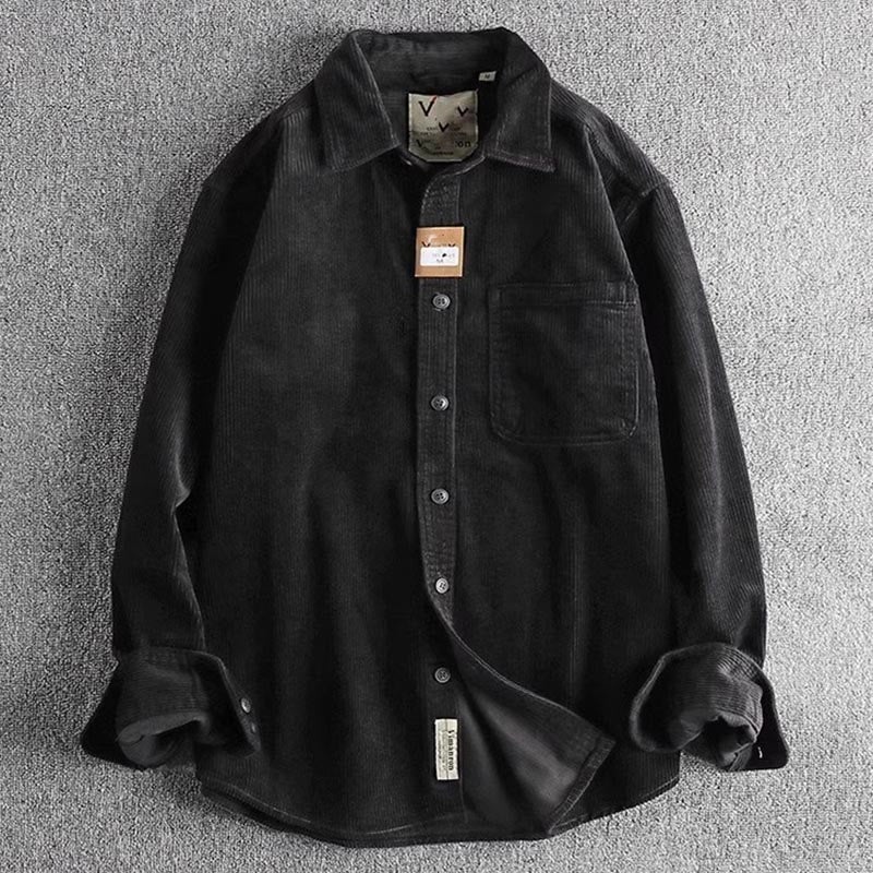 Giacca da uomo monopetto con maniche lunghe e tasche, tinta unita, con bottoni, in tessuto spesso Buddha Stones - Nero - US/UK/AU44, EU54 (4XL) - image 13