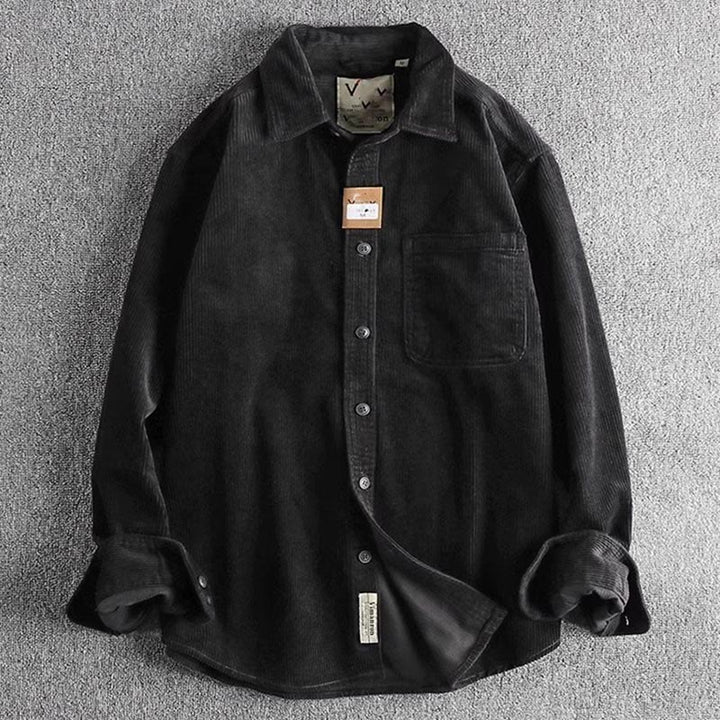 Giacca da uomo monopetto con maniche lunghe e tasche, tinta unita, con bottoni, in tessuto spesso Buddha Stones - Nero - US/UK/AU44, EU54 (4XL) - image 13