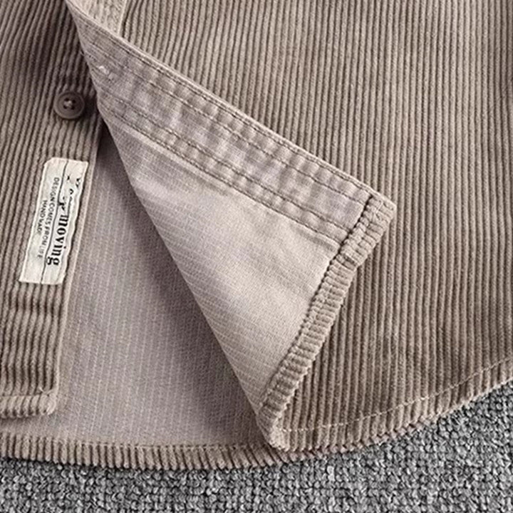 Giacca da uomo monopetto con maniche lunghe e tasche, tinta unita, con bottoni, in tessuto spesso Buddha Stones - image 5