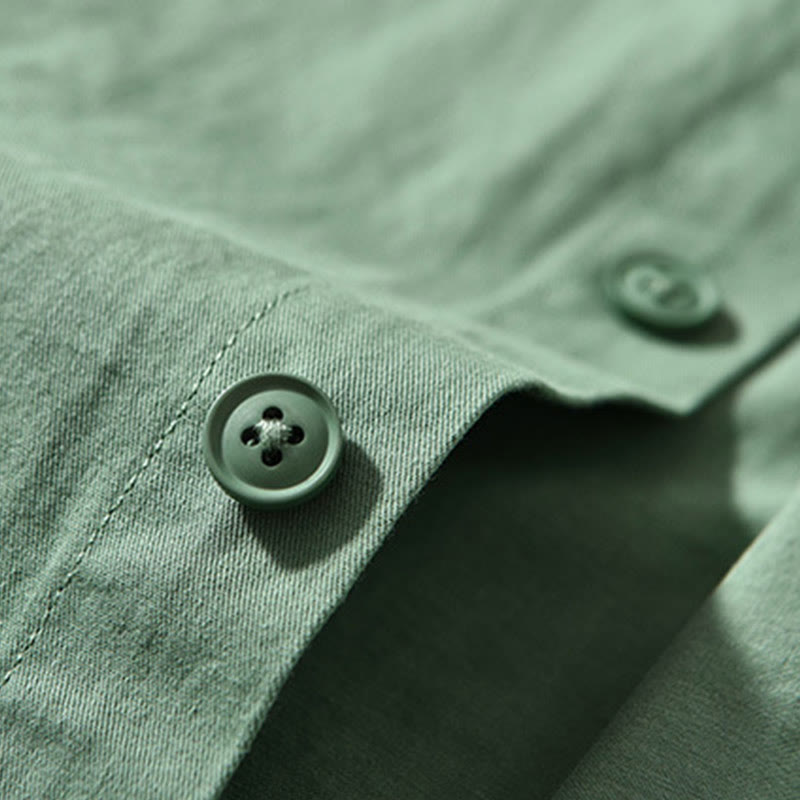 Giacca da uomo in cotone spesso con maniche lunghe, tinta unita, girocollo e tasche , Buddha Stones - image 6