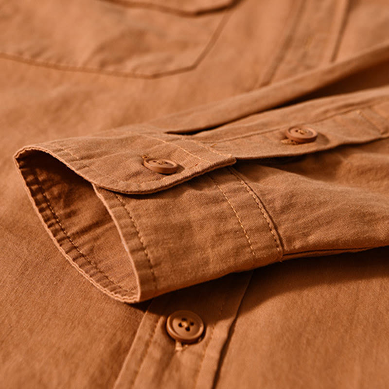 Giacca da uomo in cotone spesso con maniche lunghe, tinta unita, girocollo e tasche , Buddha Stones - image 14