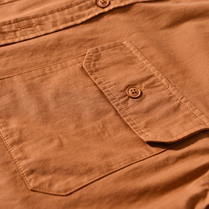 Giacca da uomo in cotone spesso con maniche lunghe, tinta unita, girocollo e tasche , Buddha Stones - image 13