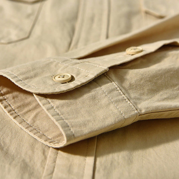 Giacca da uomo in cotone spesso con maniche lunghe, tinta unita, girocollo e tasche , Buddha Stones - image 3