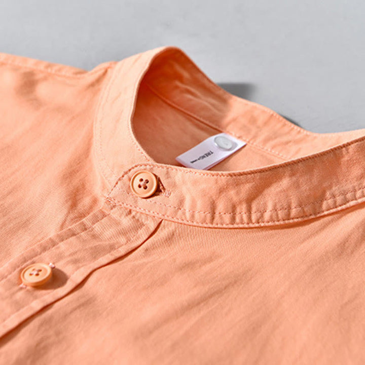 Giacca da uomo in cotone spesso con maniche lunghe, tinta unita, girocollo e tasche , Buddha Stones - image 16