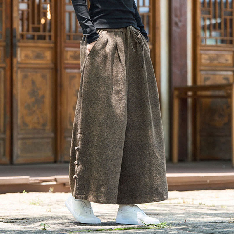 Pantaloni da uomo a gamba larga in velluto a coste con tasche e design cinese a forma di rana, invernali, termici , Buddha Stones - image 16