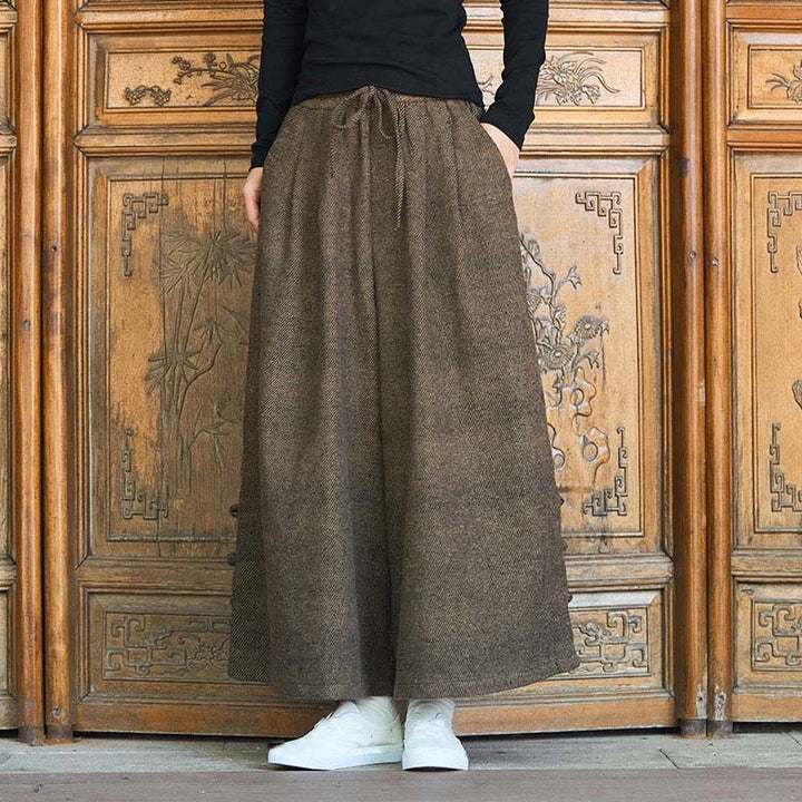 Pantaloni da uomo a gamba larga in velluto a coste con tasche e design cinese a forma di rana, invernali, termici , Buddha Stones - image 11