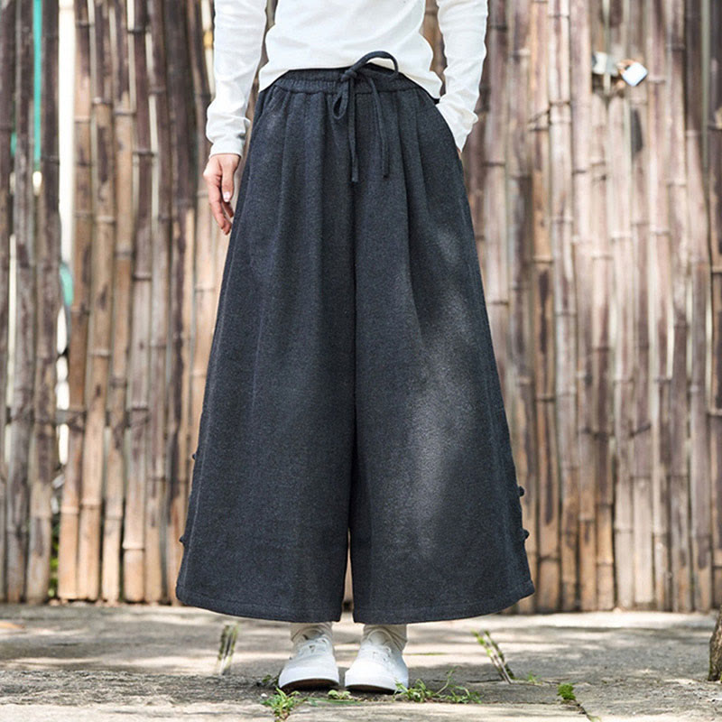 Pantaloni da uomo a gamba larga in velluto a coste con tasche e design cinese a forma di rana, invernali, termici , Buddha Stones - image 6