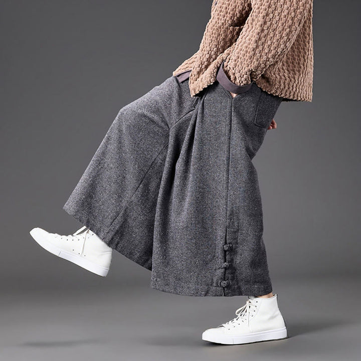 Pantaloni da uomo a gamba larga in velluto a coste con tasche e design cinese a forma di rana, invernali, termici , Buddha Stones - image 27