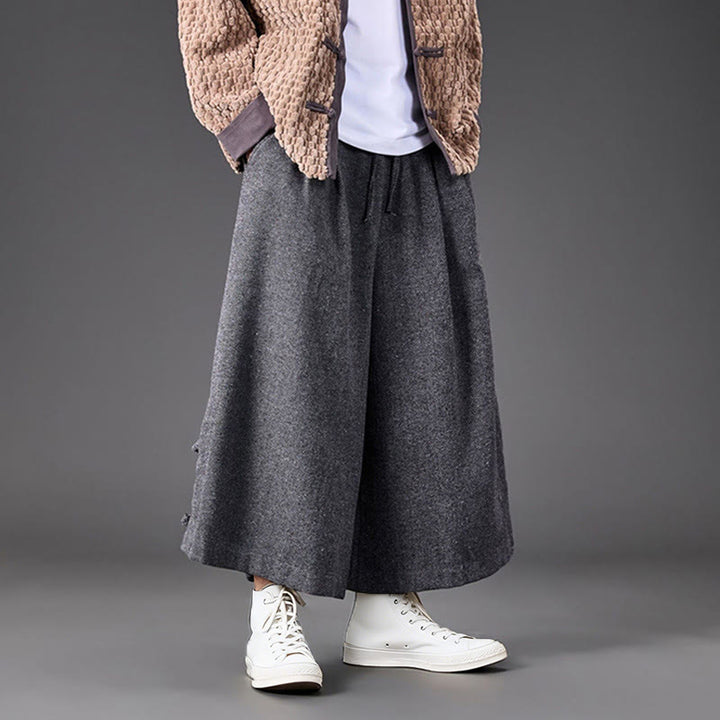 Pantaloni da uomo a gamba larga in velluto a coste con tasche e design cinese a forma di rana, invernali, termici , Buddha Stones - image 22