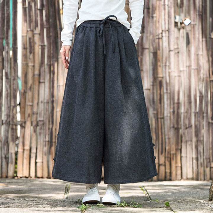 Pantaloni da uomo a gamba larga in velluto a coste con tasche e design cinese a forma di rana, invernali, termici , Buddha Stones - image 6