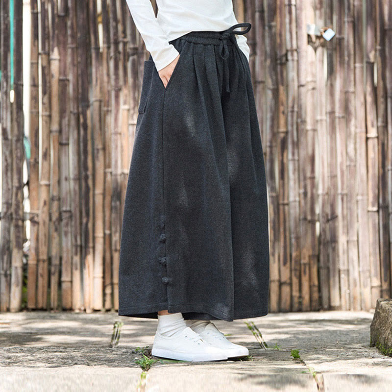 Pantaloni da uomo a gamba larga in velluto a coste con tasche e design cinese a forma di rana, invernali, termici , Buddha Stones - image 7