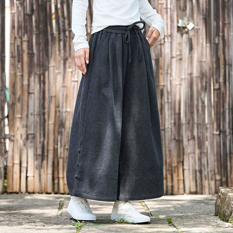 Pantaloni da uomo a gamba larga in velluto a coste con tasche e design cinese a forma di rana, invernali, termici , Buddha Stones - image 9