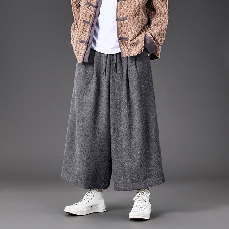 Pantaloni da uomo a gamba larga in velluto a coste con tasche e design cinese a forma di rana, invernali, termici , Buddha Stones - image 21