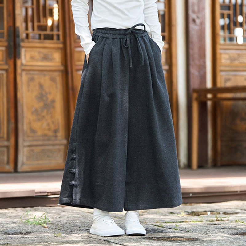 Pantaloni da uomo a gamba larga in velluto a coste con tasche e design cinese a forma di rana, invernali, termici , Buddha Stones - image 4