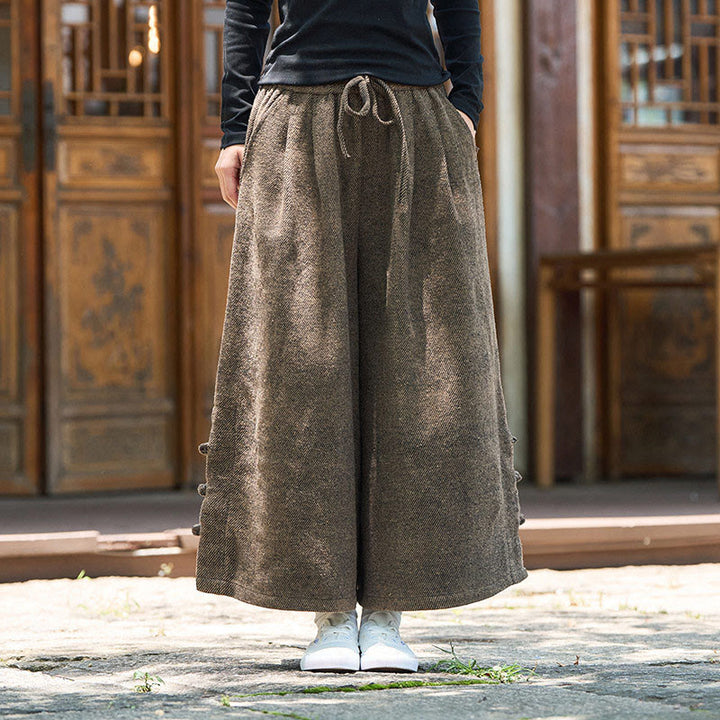 Pantaloni da uomo a gamba larga in velluto a coste con tasche e design cinese a forma di rana, invernali, termici , Buddha Stones - image 13