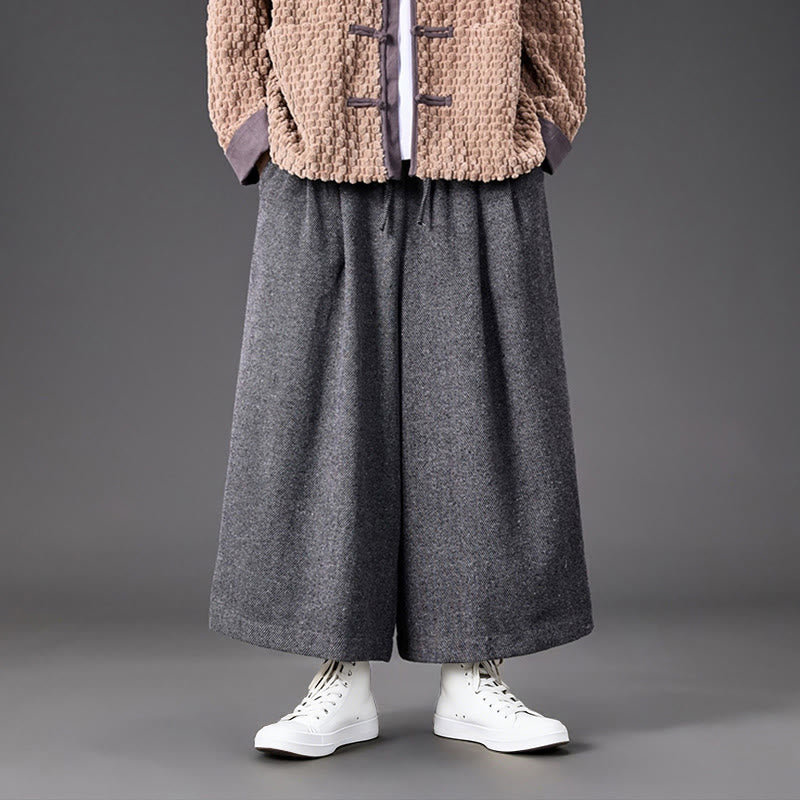 Pantaloni da uomo a gamba larga in velluto a coste con tasche e design cinese a forma di rana, invernali, termici , Buddha Stones - image 24