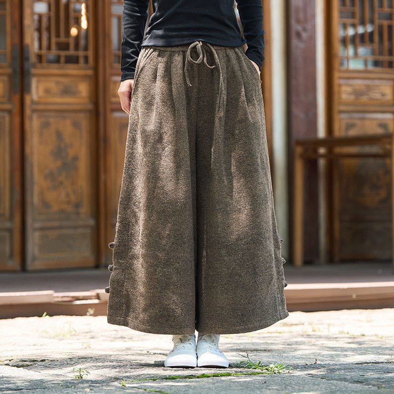 Pantaloni da uomo a gamba larga in velluto a coste con tasche e design cinese a forma di rana, invernali, termici , Buddha Stones - image 13