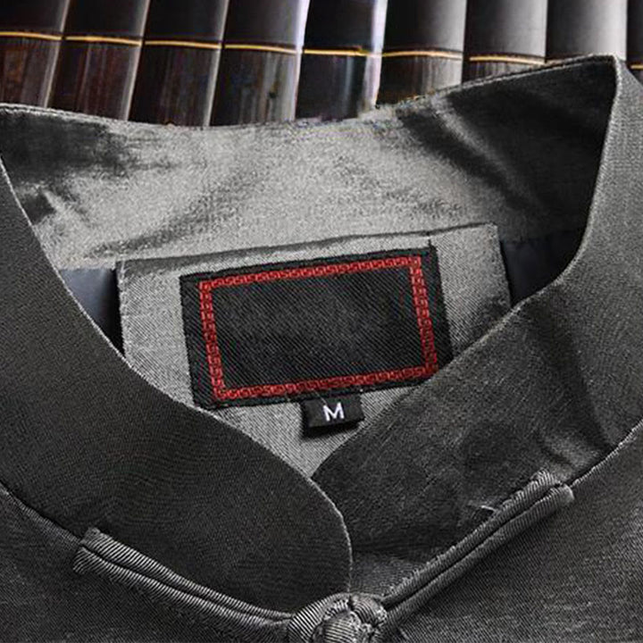 Giacca da uomo a maniche lunghe con bottoni a rana e ricamo drago, primavera-autunno , Buddha Stones - image 1