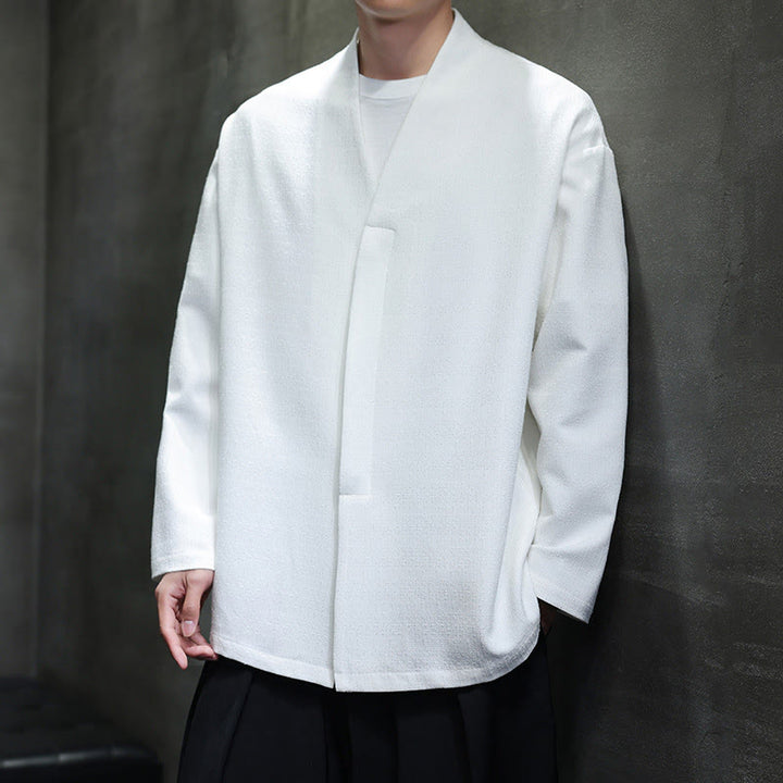 Giacca da uomo a maniche lunghe tinta unita primavera-autunno Buddha Stones - image 16