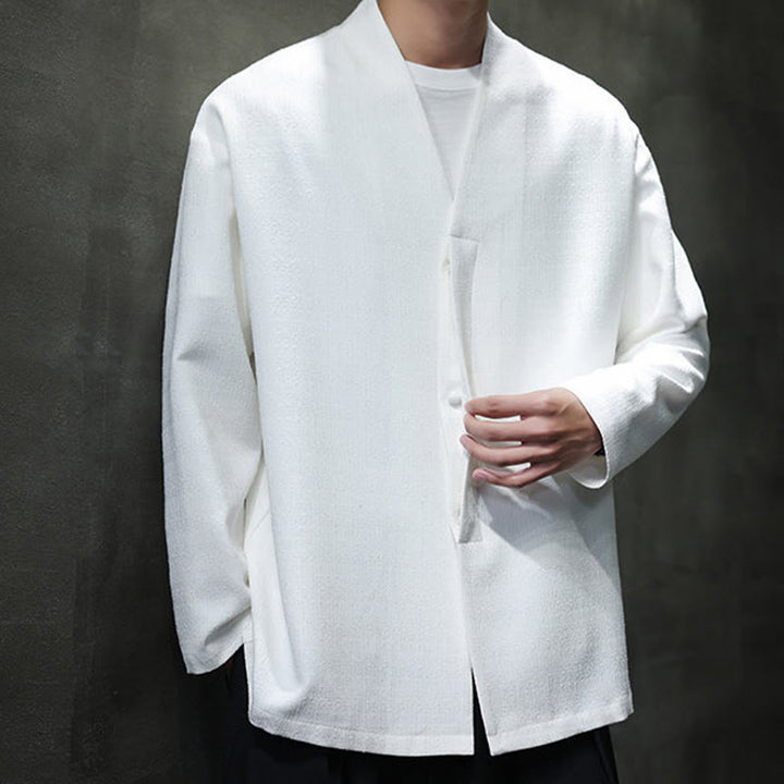 Giacca da uomo a maniche lunghe tinta unita primavera-autunno Buddha Stones - image 17