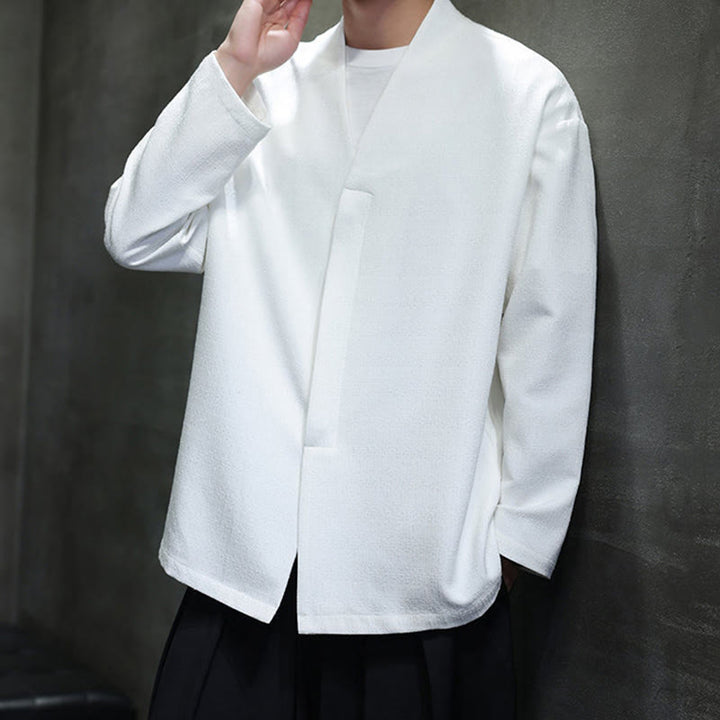 Giacca da uomo a maniche lunghe tinta unita primavera-autunno Buddha Stones - image 14