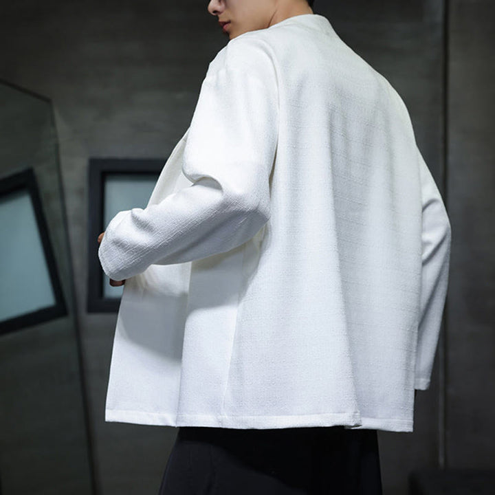 Giacca da uomo a maniche lunghe tinta unita primavera-autunno Buddha Stones - image 15