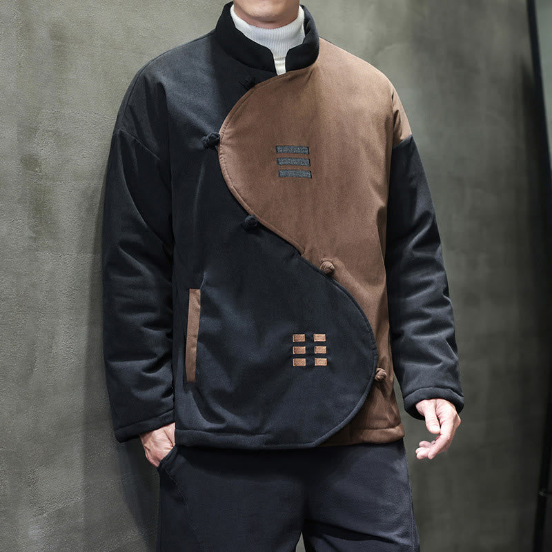 Giacca da uomo a maniche lunghe in velluto a coste con tasche, stile invernale Yin Yang Tai Chi , Buddha Stones - image 5