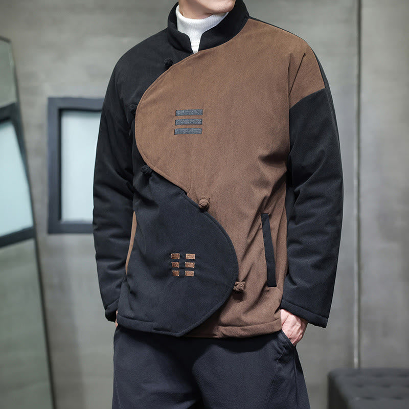 Giacca da uomo a maniche lunghe in velluto a coste con tasche, stile invernale Yin Yang Tai Chi , Buddha Stones - image 2