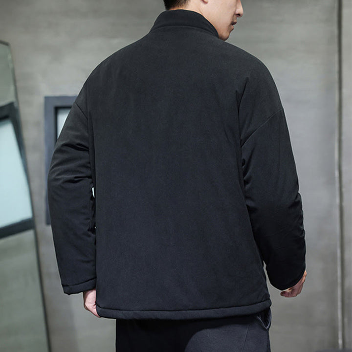 Giacca da uomo a maniche lunghe in velluto a coste con tasche, stile invernale Yin Yang Tai Chi , Buddha Stones - image 3