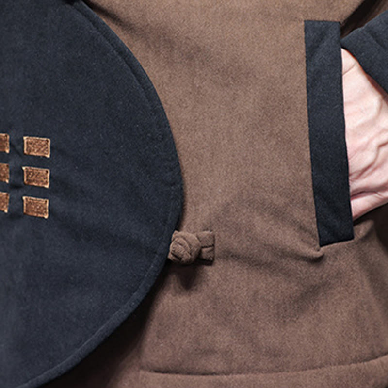 Giacca da uomo a maniche lunghe in velluto a coste con tasche, stile invernale Yin Yang Tai Chi , Buddha Stones - image 10