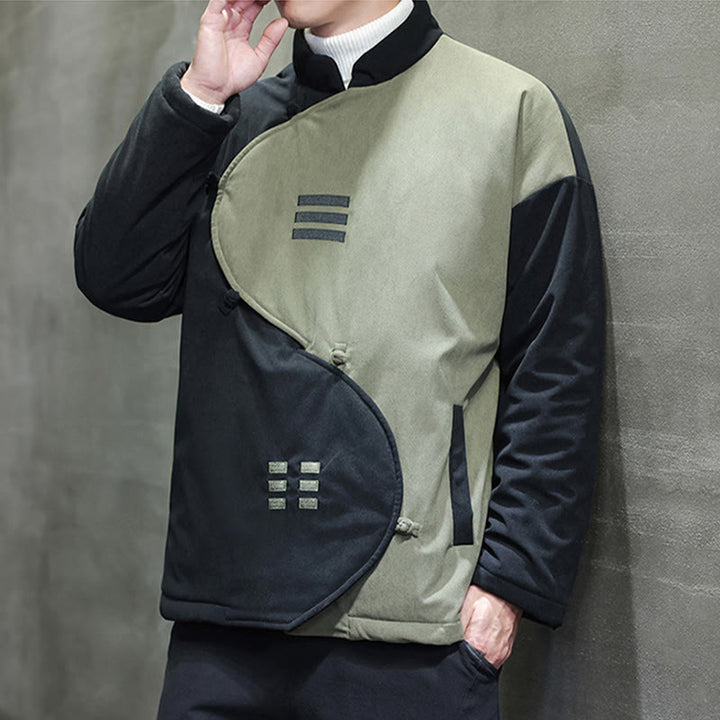 Giacca da uomo a maniche lunghe in velluto a coste con tasche, stile invernale Yin Yang Tai Chi , Buddha Stones - image 17