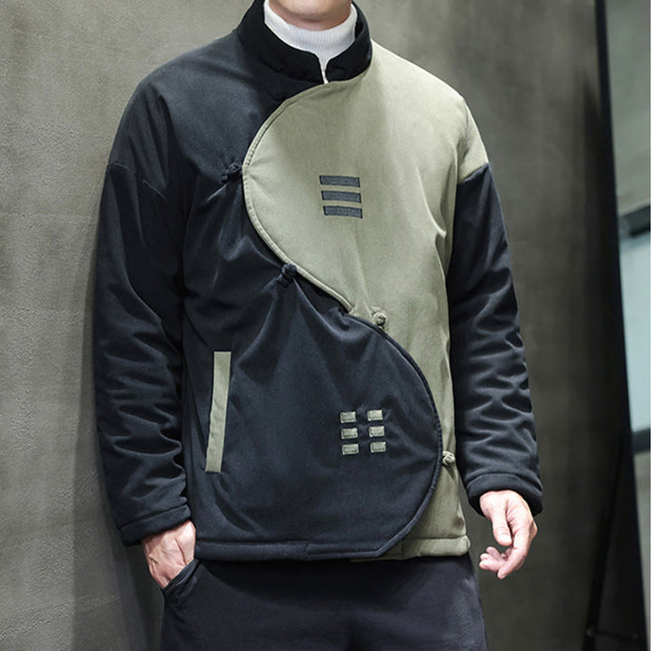 Giacca da uomo a maniche lunghe in velluto a coste con tasche, stile invernale Yin Yang Tai Chi , Buddha Stones - image 12