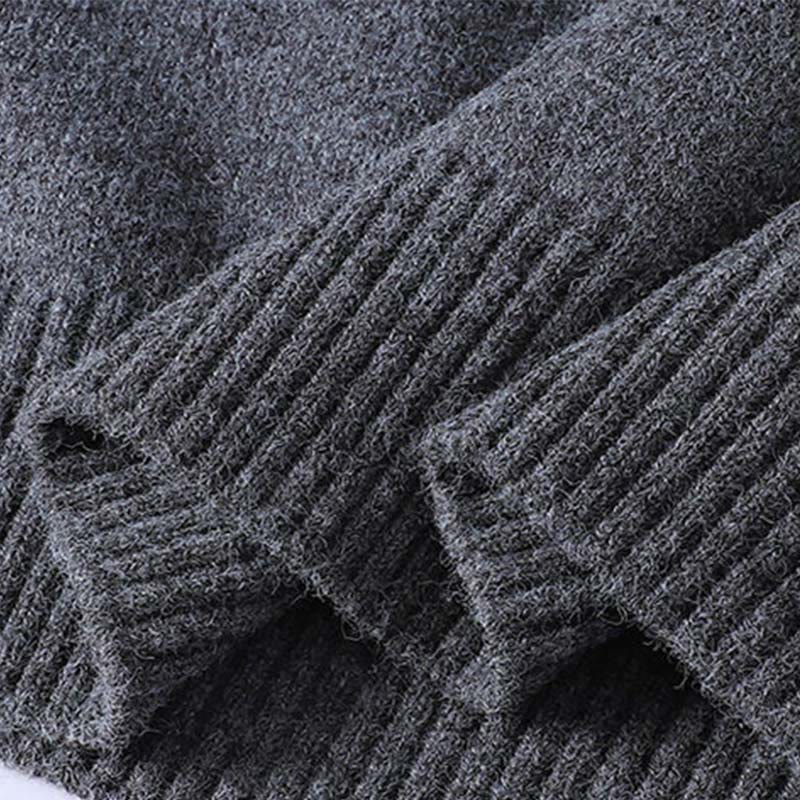 Maglione lavorato a maglia a maniche lunghe da uomo con bottoni invernali e scollo rotondo, motivo Buddha Stones - image 7