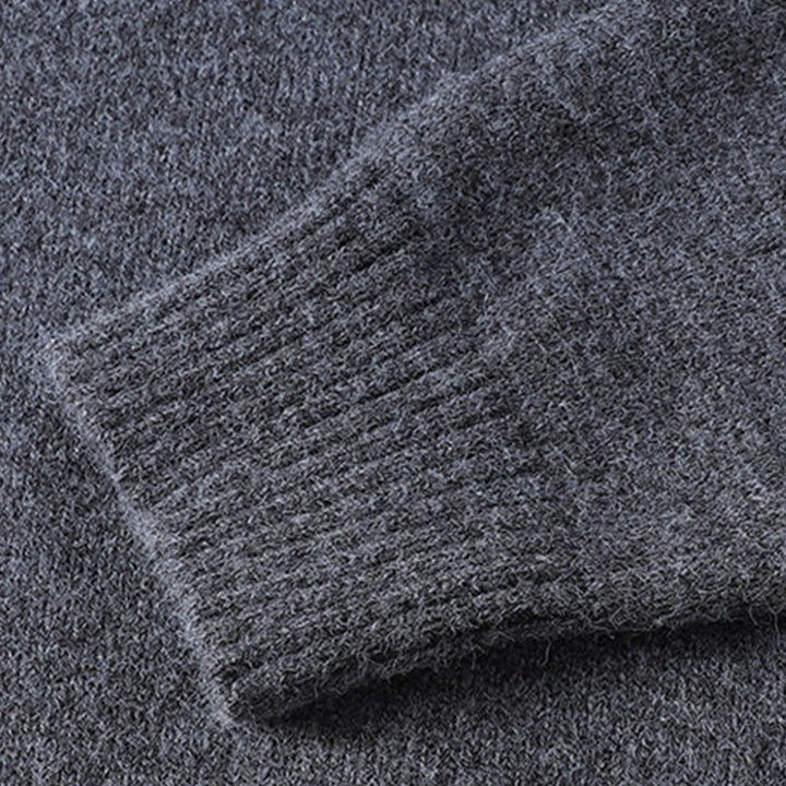 Maglione lavorato a maglia a maniche lunghe da uomo con bottoni invernali e scollo rotondo, motivo Buddha Stones - image 6