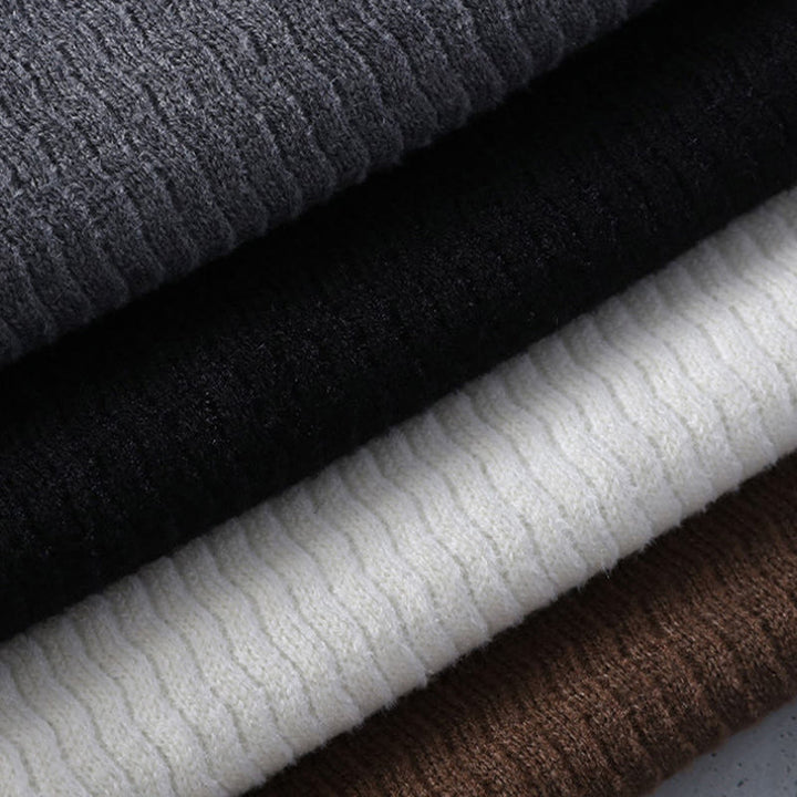 Maglione lavorato a maglia a maniche lunghe da uomo con colletto rialzato invernale Buddha Stones - image 10