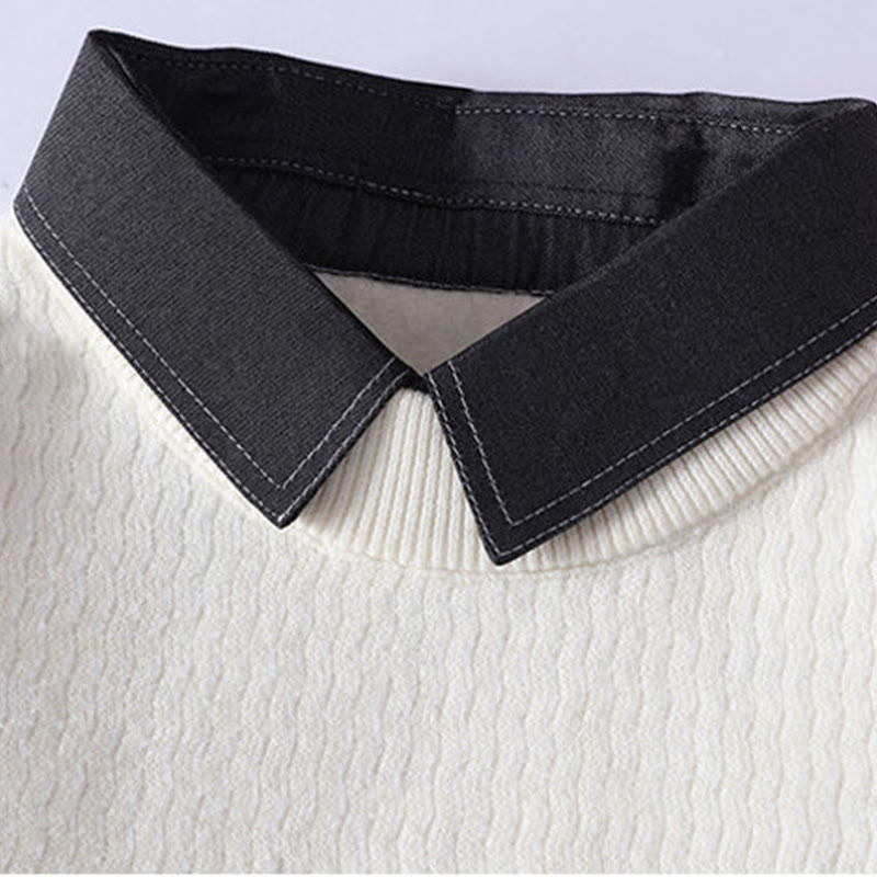 Maglione lavorato a maglia a maniche lunghe da uomo con colletto rialzato invernale Buddha Stones - image 4