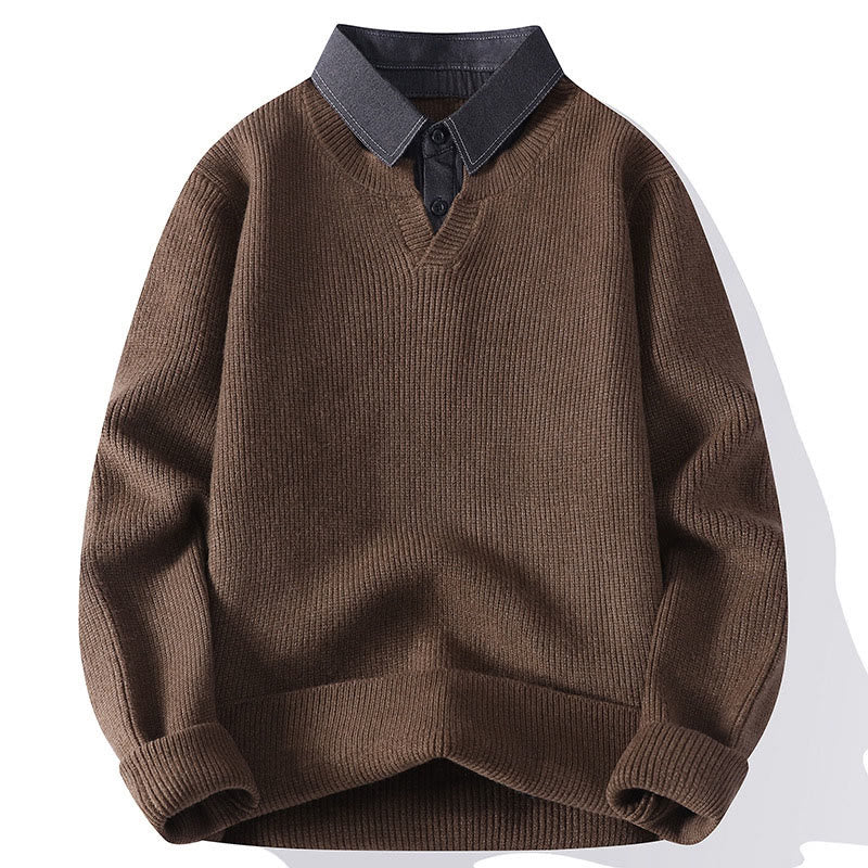 Maglione lavorato a maglia a maniche lunghe da uomo con colletto rialzato nero invernale Buddha Stones - Siena - US/UK/AU44, EU54 (4XL) - image 7